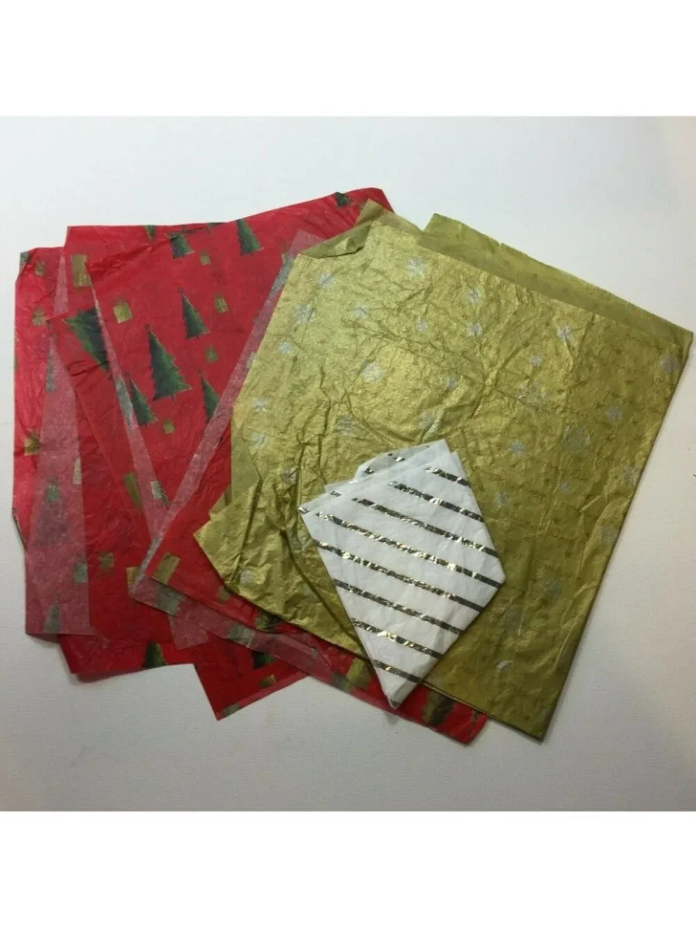 Assorted Christmas-Themed Tissue Paper Lot Festive Designs Wrapping Accessories